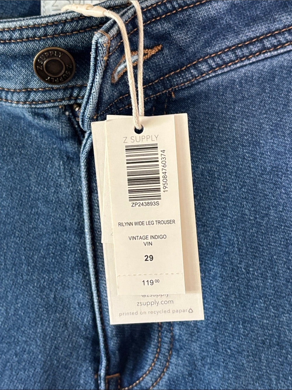 NEW! Z Supply Rilynn Women's High Rise Indigo Wide-Leg Jeans Size 29 - Picture 4 of 12